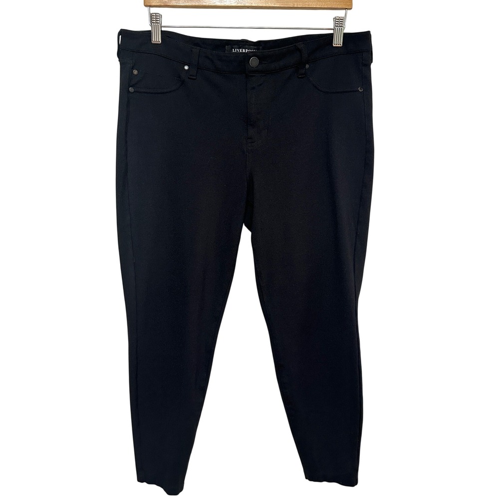 Liverpool Ponte Knit Ankle Pants Womens 14/32 Petite  Mid Rise Stretch Travel